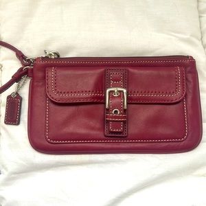 NWOT Burgundy Coach wristlet